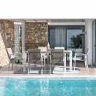 Mesa de Jardim 180x90 cm com Base em Alumínio e Tampo em Teca - Média Viadurini