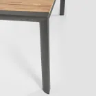 Mesa de Jardim 180x90 cm com Base em Alumínio e Tampo em Teca - Média Viadurini