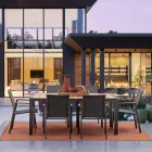 Mesa de Jardim 180x90 cm com Base em Alumínio e Tampo em Teca - Média Viadurini