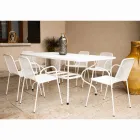 Mesa de jardim em tela metálica de 180 cm, fabricada na Itália - Lirion Viadurini