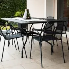 Mesa de jardim em tela metálica de 180 cm, fabricada na Itália - Lirion Viadurini