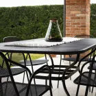 Mesa de jardim em tela metálica de 180 cm, fabricada na Itália - Lirion Viadurini