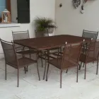 Mesa de jardim em tela metálica de 180 cm, fabricada na Itália - Lirion Viadurini