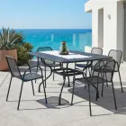 Mesa de jardim em tela metálica de 180 cm, fabricada na Itália - Lirion Viadurini