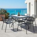 Mesa de jardim em tela metálica de 180 cm, fabricada na Itália - Lirion