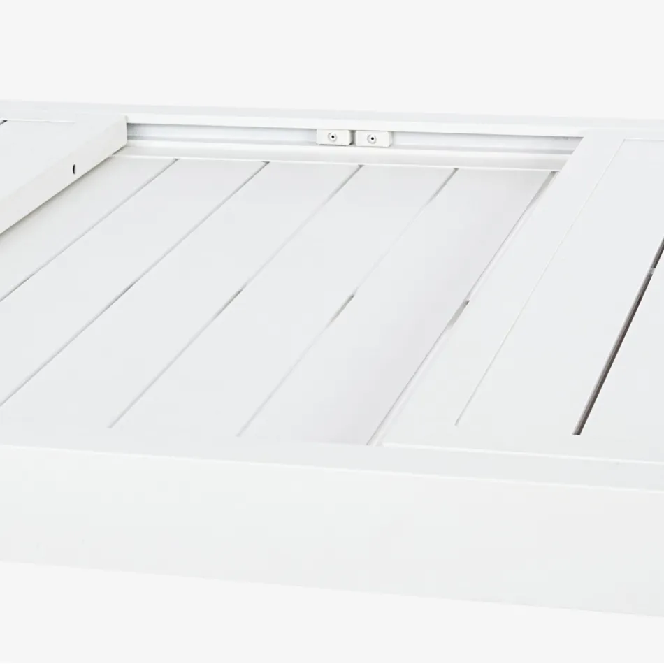 Mesa extensível de jardim até 240 cm em alumínio branco ou cinza - Franz Viadurini