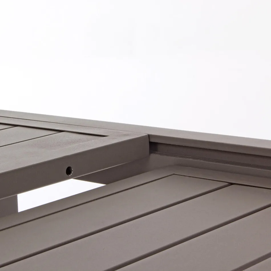 Mesa extensível de jardim até 240 cm em alumínio branco ou cinza - Franz Viadurini