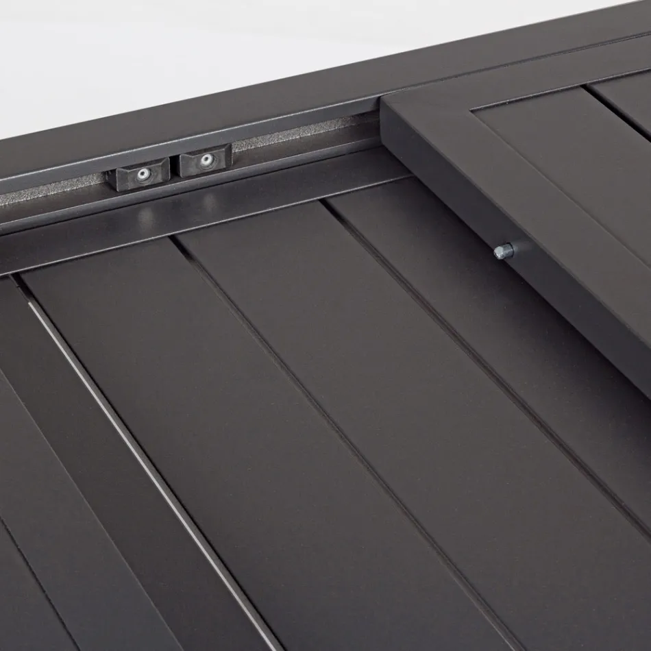 Mesa extensível de jardim até 240 cm em alumínio branco ou cinza - Franz Viadurini