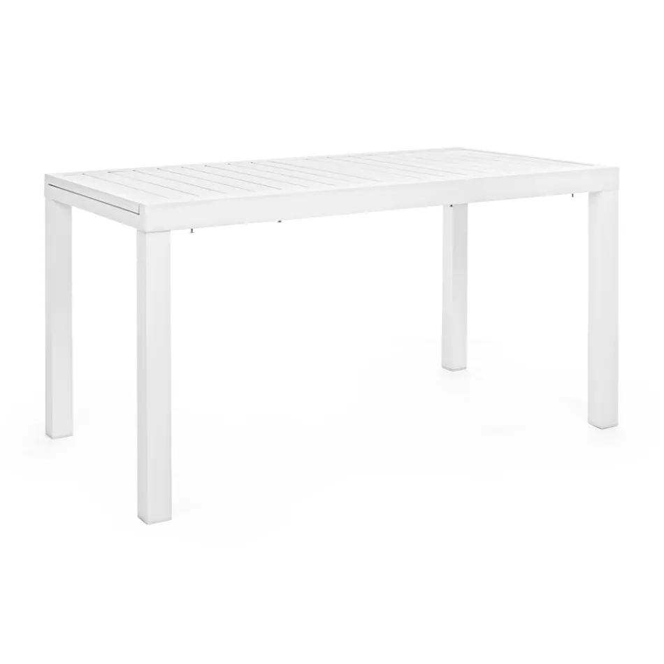 Mesa extensível de jardim até 240 cm em alumínio branco ou cinza - Franz Viadurini
