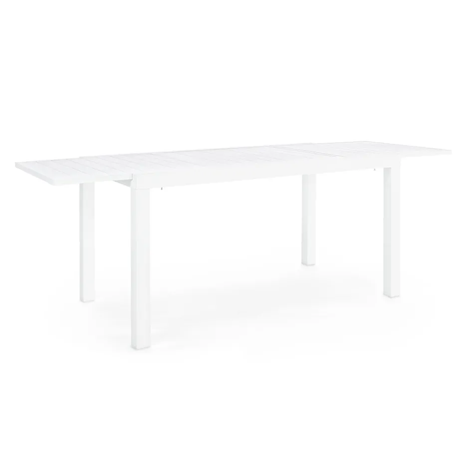 Mesa extensível de jardim até 240 cm em alumínio branco ou cinza - Franz Viadurini
