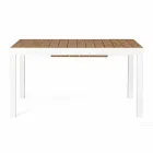 Mesa de jardim extensível em alumínio branco moderno Homemotion - Sciullo Viadurini
