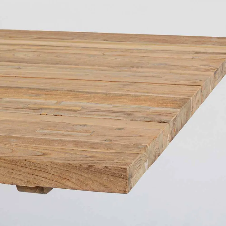 Mesa de jardim com tampo em madeira de teca por Homemotion - Cowen Design Viadurini