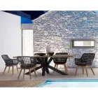 Mesa de jardim com tampo em madeira de teca por Homemotion - Cowen Design Viadurini