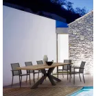Mesa de jardim com tampo em madeira de teca por Homemotion - Cowen Design Viadurini