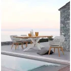 Mesa de jardim com tampo em madeira de teca por Homemotion - Cowen Design Viadurini