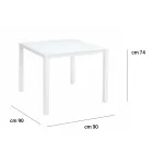 Mesa de jardim com estrutura de alumínio pintado e tampo de vidro - Salim Viadurini