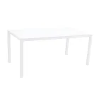 Mesa de jardim com estrutura de alumínio pintado e tampo de vidro - Salim Viadurini