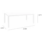 Mesa de jardim com estrutura de alumínio pintado e tampo de vidro - Salim Viadurini