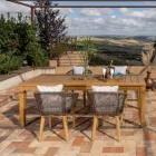 Mesa de jardim com estrutura em teca natural escovada - Artes Viadurini