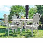 Mesa com design de jardim top de vidro Romeo, feito à mão Viadurini