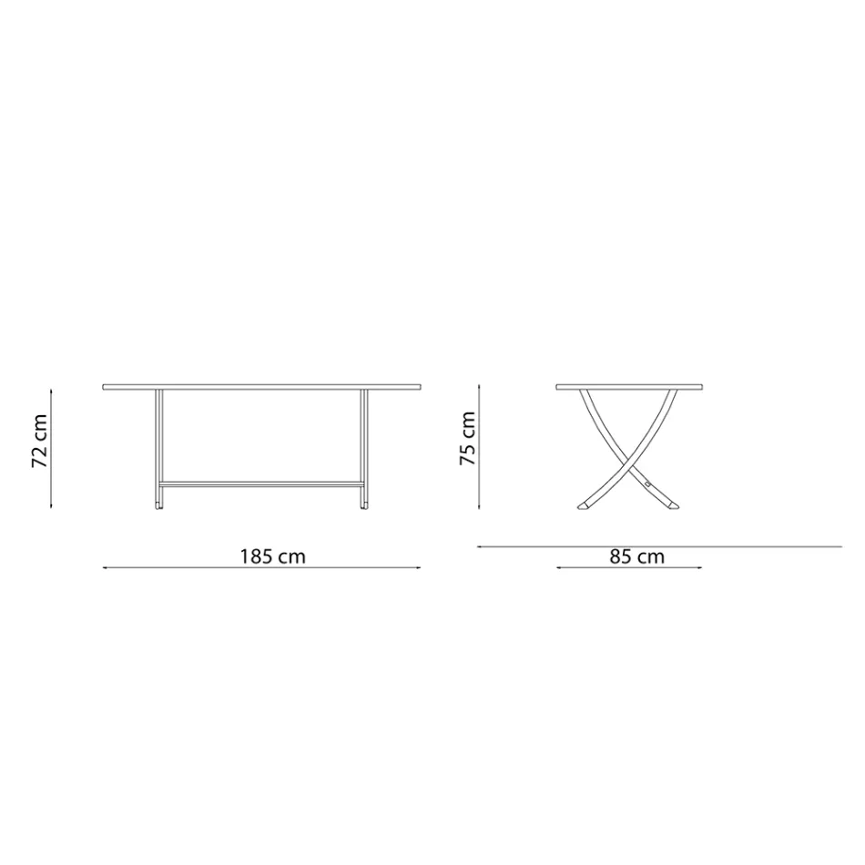 Mesa de Jardim em Aço Galvanizado Fabricado na Itália - Blair Viadurini