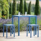 Mesa de jardim retangular de aço galvanizado fabricada na Itália - Azul Viadurini
