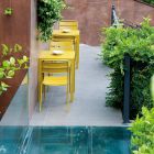 Mesa de jardim retangular de aço galvanizado fabricada na Itália - Azul Viadurini