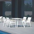 Mesa de jardim em alumínio branco e design moderno laminado - Oceania2 Viadurini