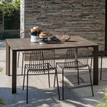 Mesa de jardim HPL com estrutura de alumínio fabricada na Itália - Carl Viadurini