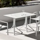Mesa de Jardim Luxo em Alumínio e Hpl Branco ou Gunmetal - Filomena Viadurini