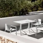 Mesa de Jardim Luxo em Alumínio e Hpl Branco ou Gunmetal - Filomena Viadurini