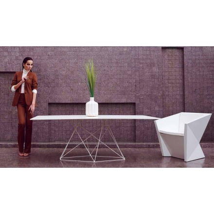 Mesa de jardim moderna em polipropileno e aço inoxidável Faz Vondom Viadurini