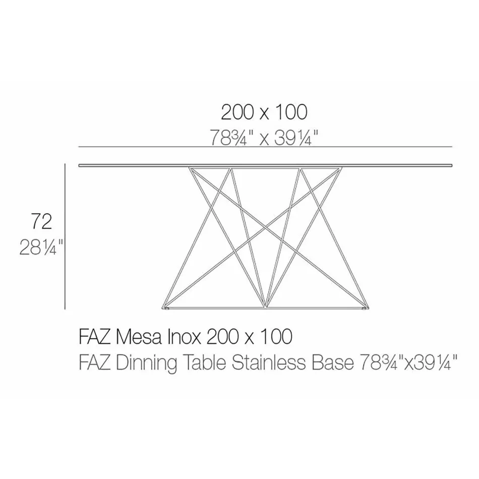 Mesa de jardim moderna em polipropileno e aço inoxidável Faz Vondom Viadurini