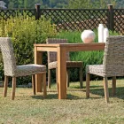 Mesa retangular de jardim feita de teca reciclada - Elianto  Viadurini