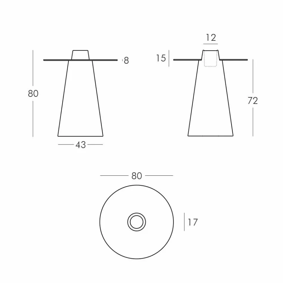 Vidro de polietileno de pico brilhante Indoor Slide Table (H80) feito na Itália Viadurini