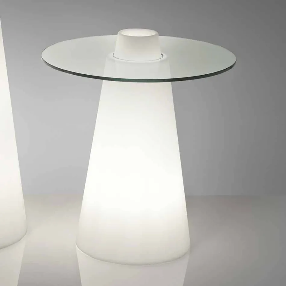 Vidro de polietileno de pico brilhante Indoor Slide Table (H80) feito na Itália Viadurini