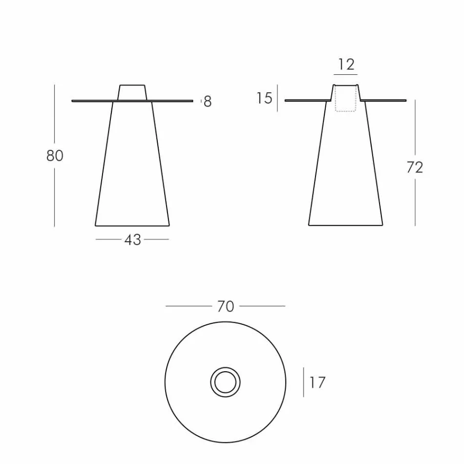Vidro de polietileno de pico brilhante Indoor Slide Table (H80) feito na Itália Viadurini
