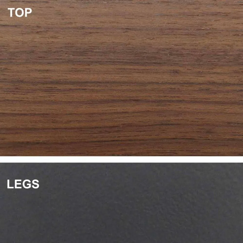 Mesa de jantar em formato de barril com tampo folheado Made in Italy - Settimmio Viadurini