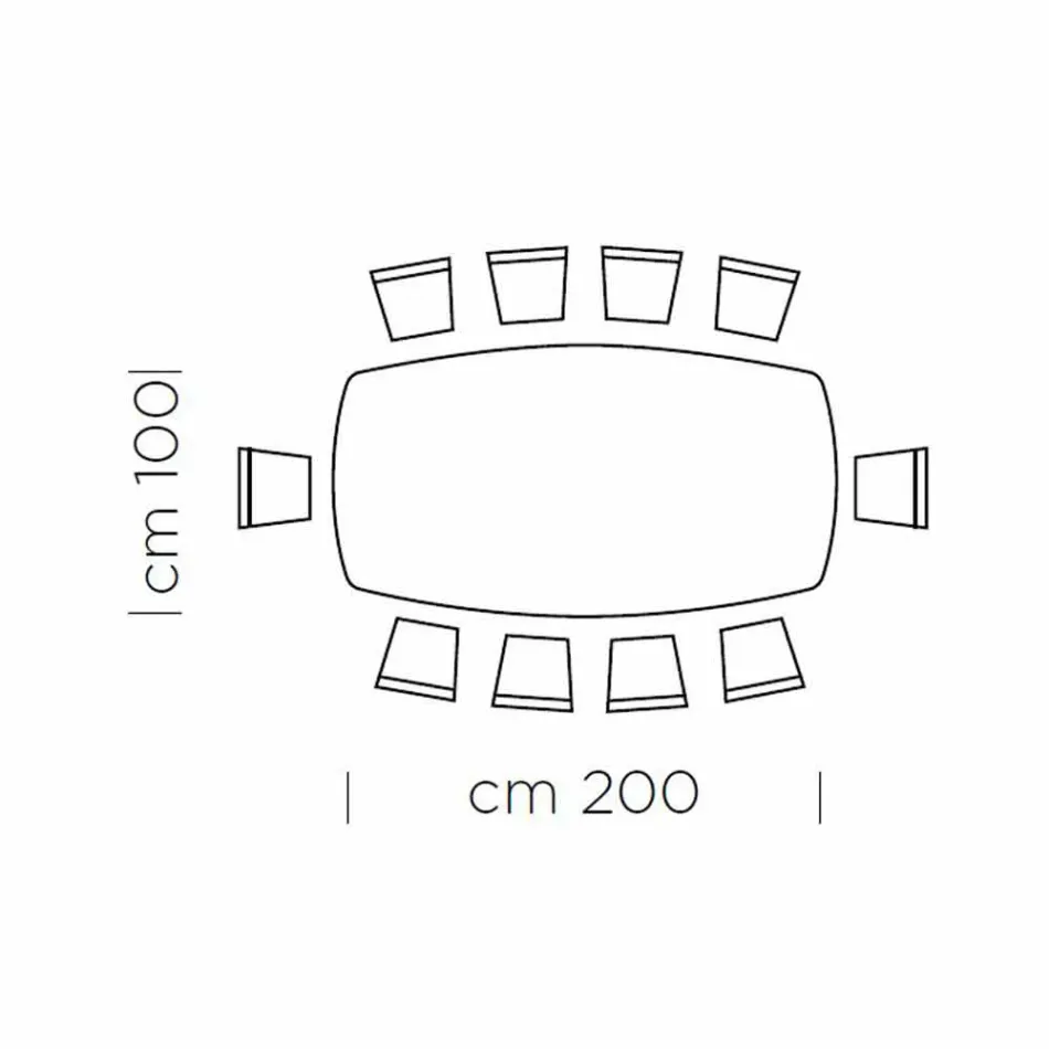 Mesa de jantar em formato de barril com tampo folheado Made in Italy - Settimmio Viadurini