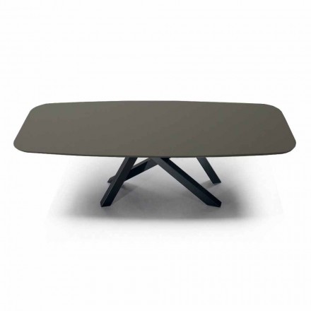 Mesa de Jantar Luxo Made in Italy em Forma de Barril em Fenix e Aço - Settimmio Viadurini