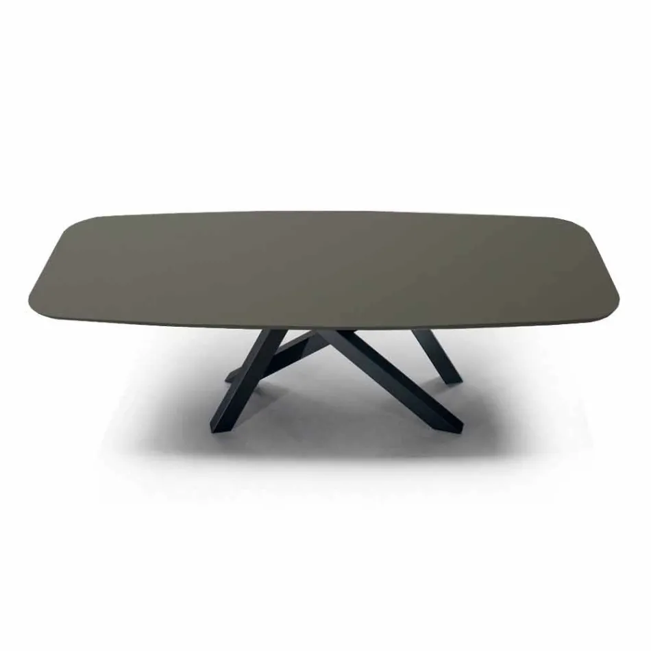 Mesa de Jantar Luxo Made in Italy em Forma de Barril em Fenix e Aço - Settimmio Viadurini