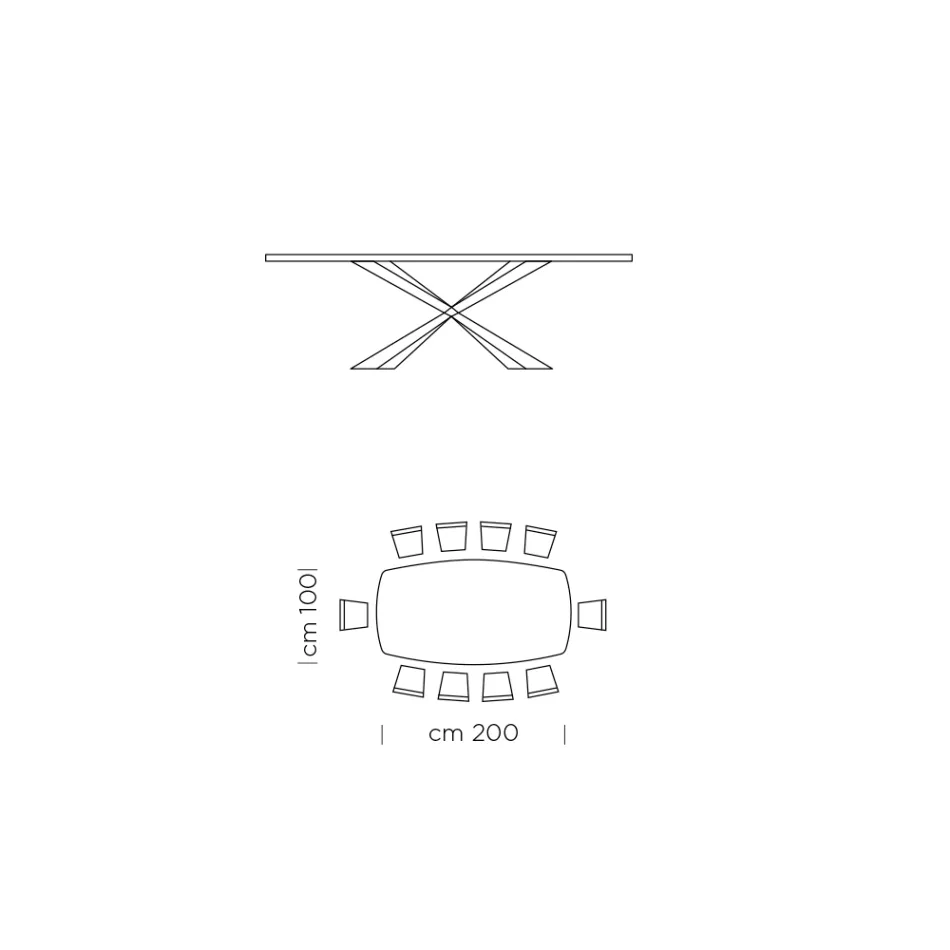 Mesa de jantar em formato de barril em laminado com efeito madeira fabricado na Itália - Caverna Viadurini