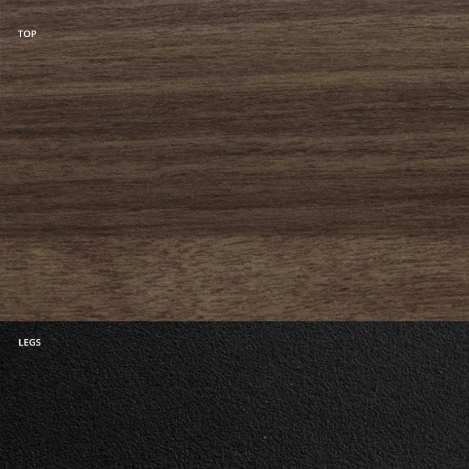 Mesa de jantar em formato de barril em laminado com efeito madeira fabricado na Itália - Caverna Viadurini