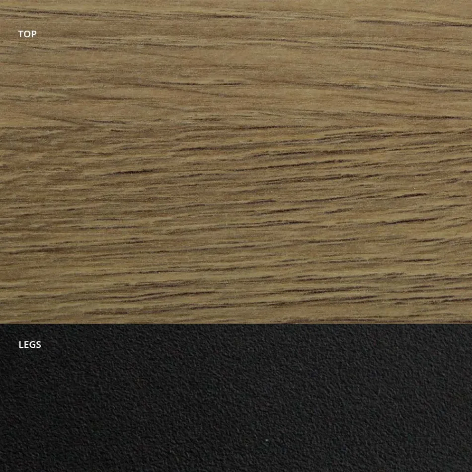 Mesa de jantar em formato de barril em laminado com efeito madeira fabricado na Itália - Caverna Viadurini