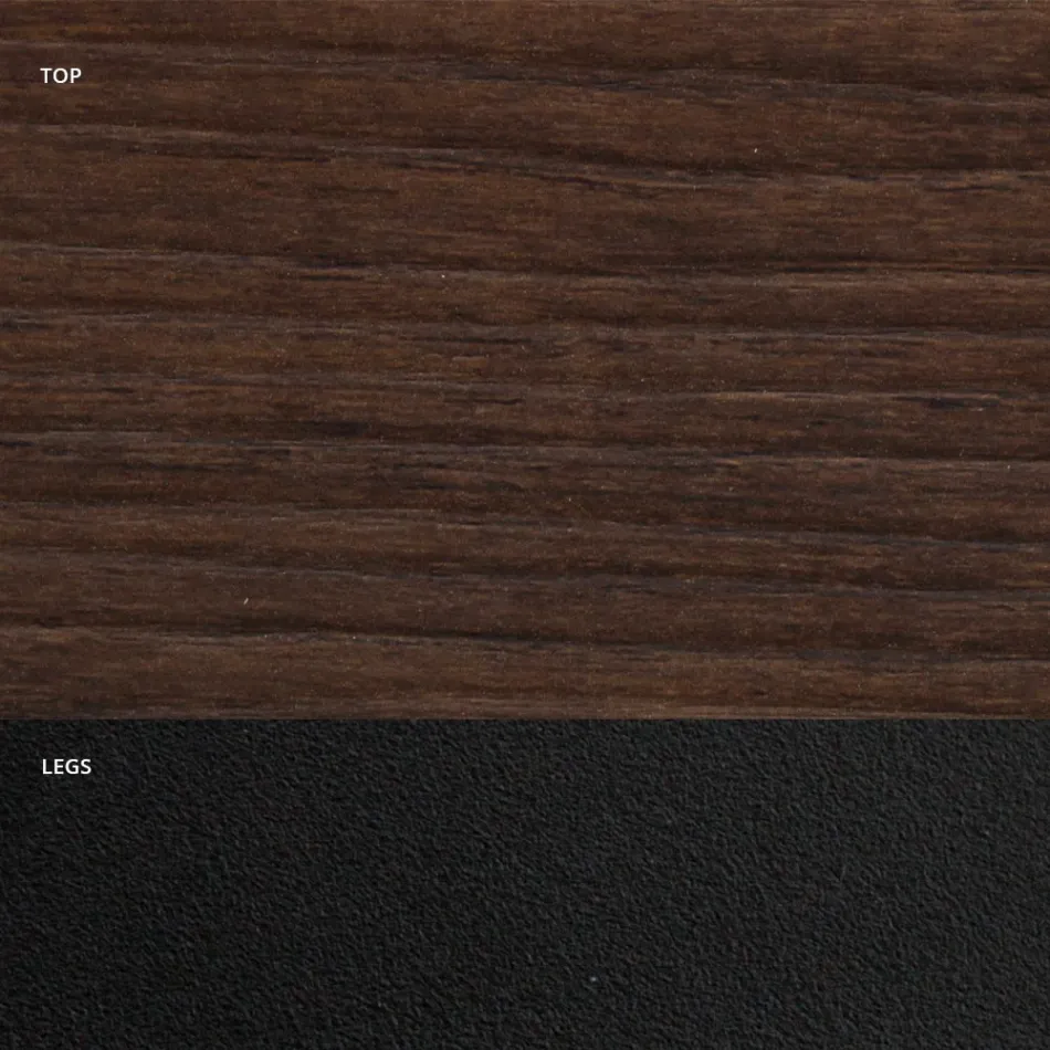 Mesa de jantar em formato de barril em laminado com efeito madeira fabricado na Itália - Caverna Viadurini