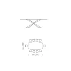 Mesa de jantar em formato de barril em laminado efeito mármore fabricado na Itália - Grotta Viadurini