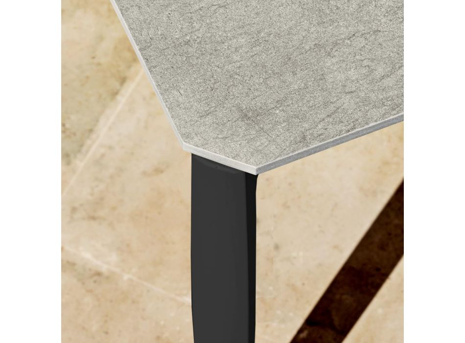 Mesa de Jantar Exterior Extensível 318 cm em Alumínio e Grés - Filomena Viadurini