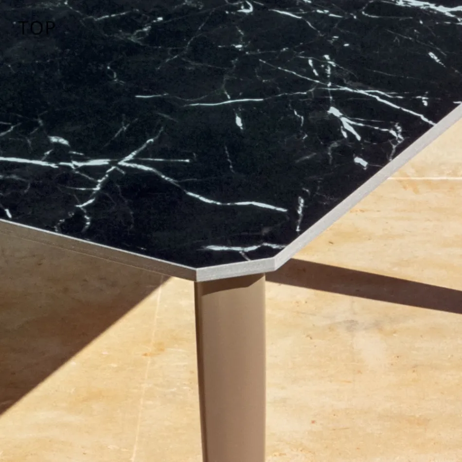 Mesa de Jantar Exterior Extensível 318 cm em Alumínio e Grés - Filomena Viadurini