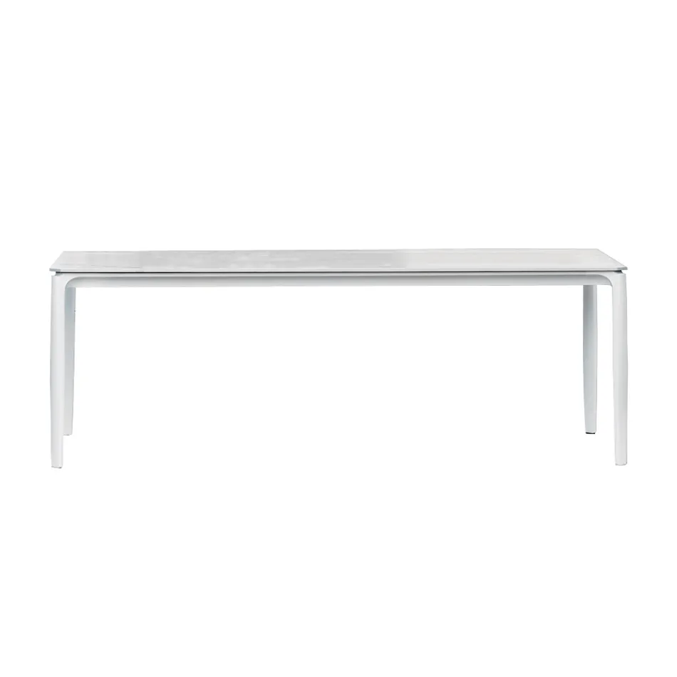Mesa de Jantar Exterior Extensível 318 cm em Alumínio e Grés - Filomena Viadurini