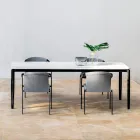 Mesa de Jantar Exterior Extensível 318 cm em Alumínio e Grés - Filomena Viadurini